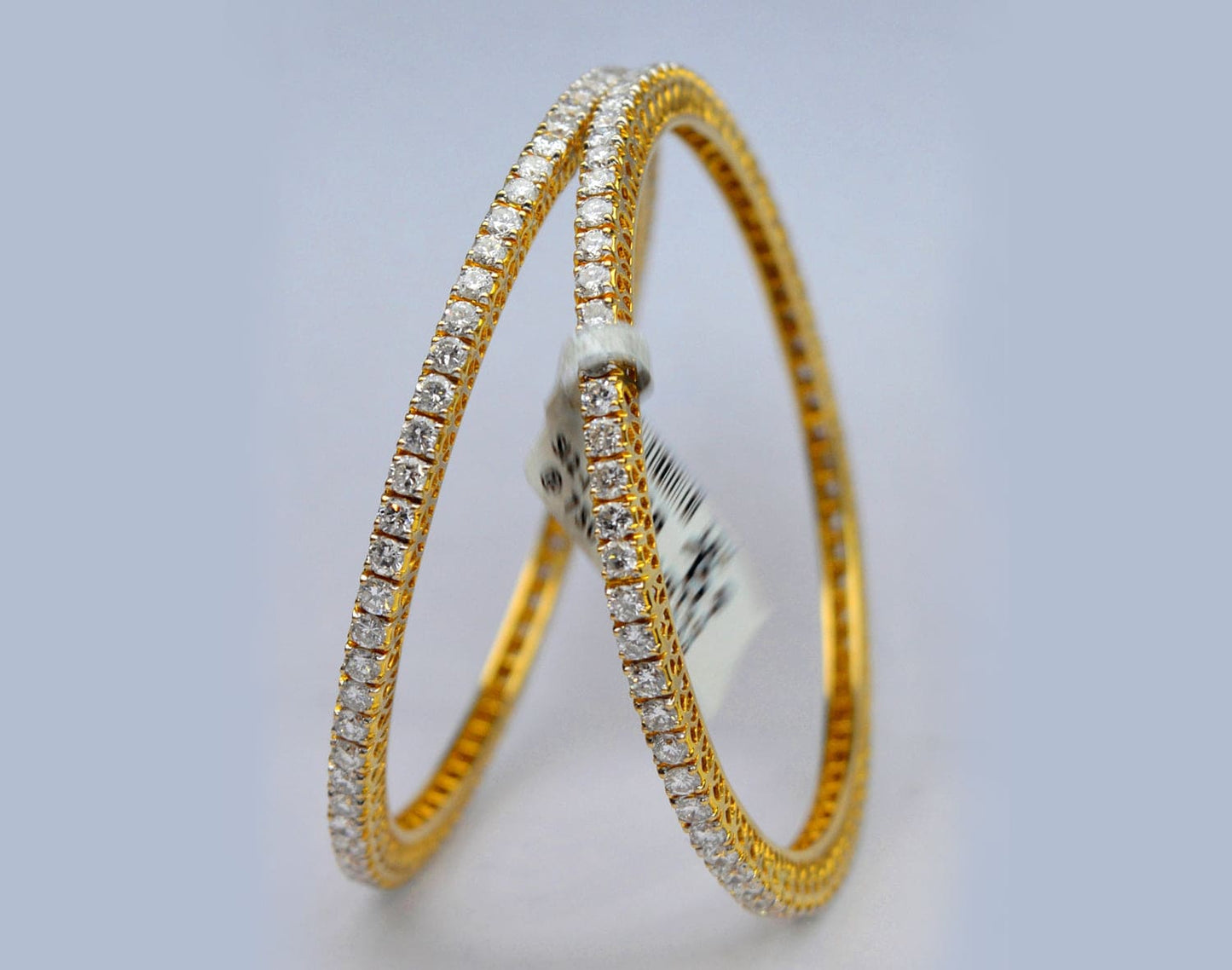 Allure 18k Diamond Stone Yellow Gold Bangles