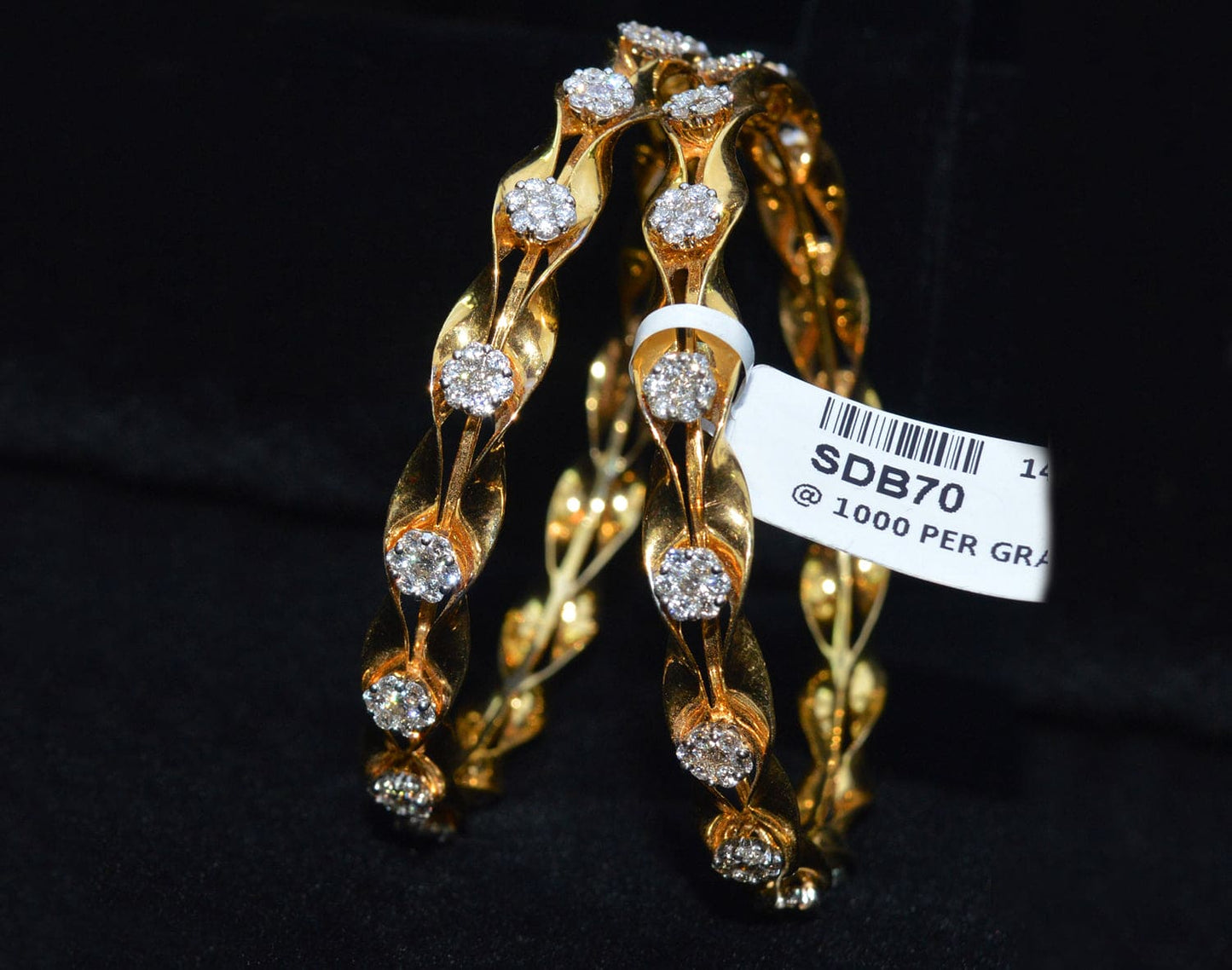 Beatific 18k Yellow Gold & Diamond Bangle