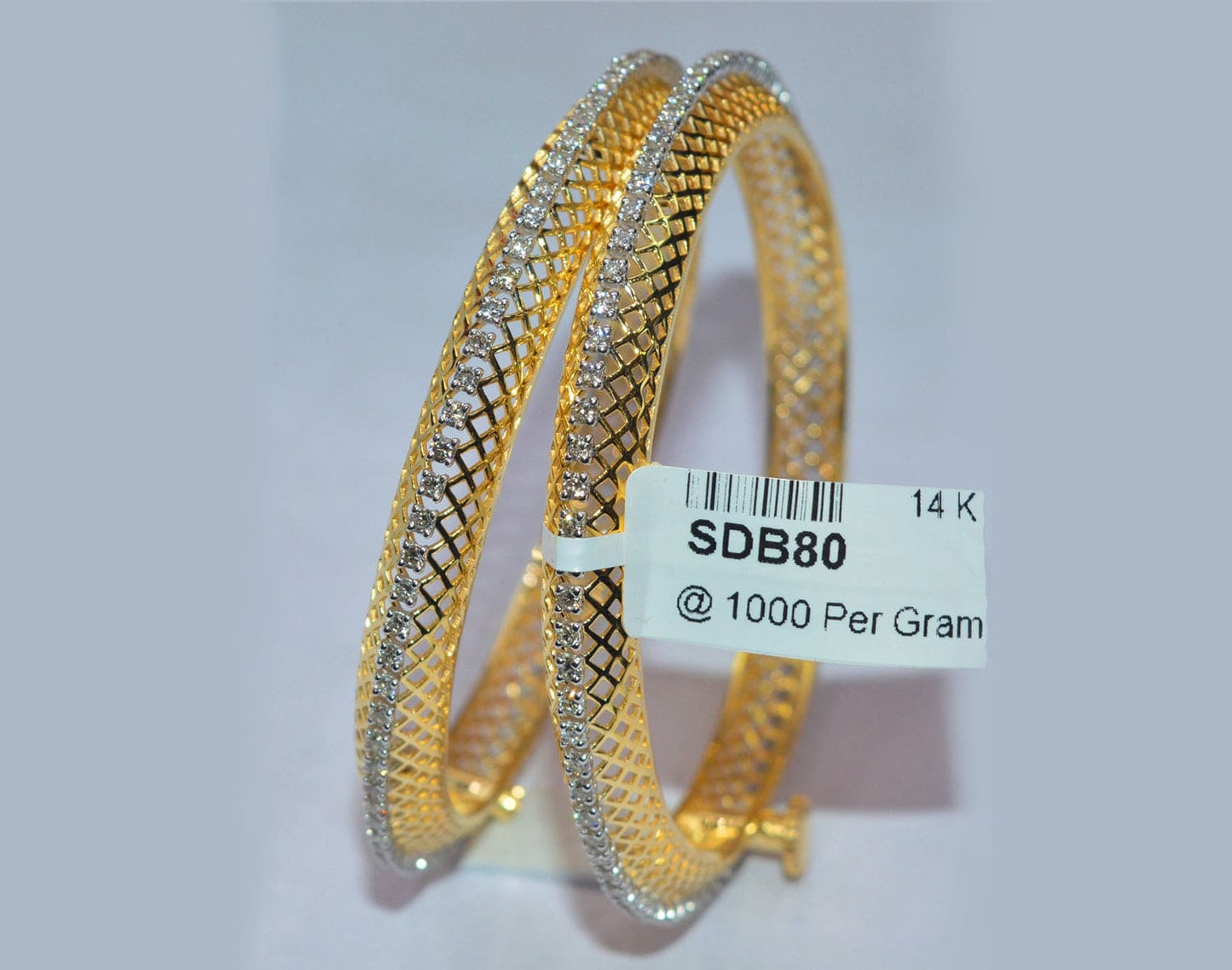 Vintage 18k Gold Diamond Bangle