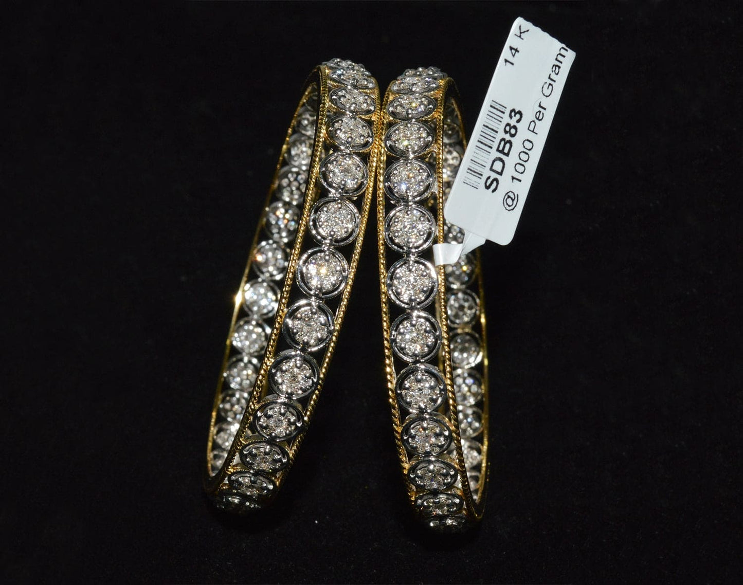 Gorgeous 18k Diamond Stone Bangle