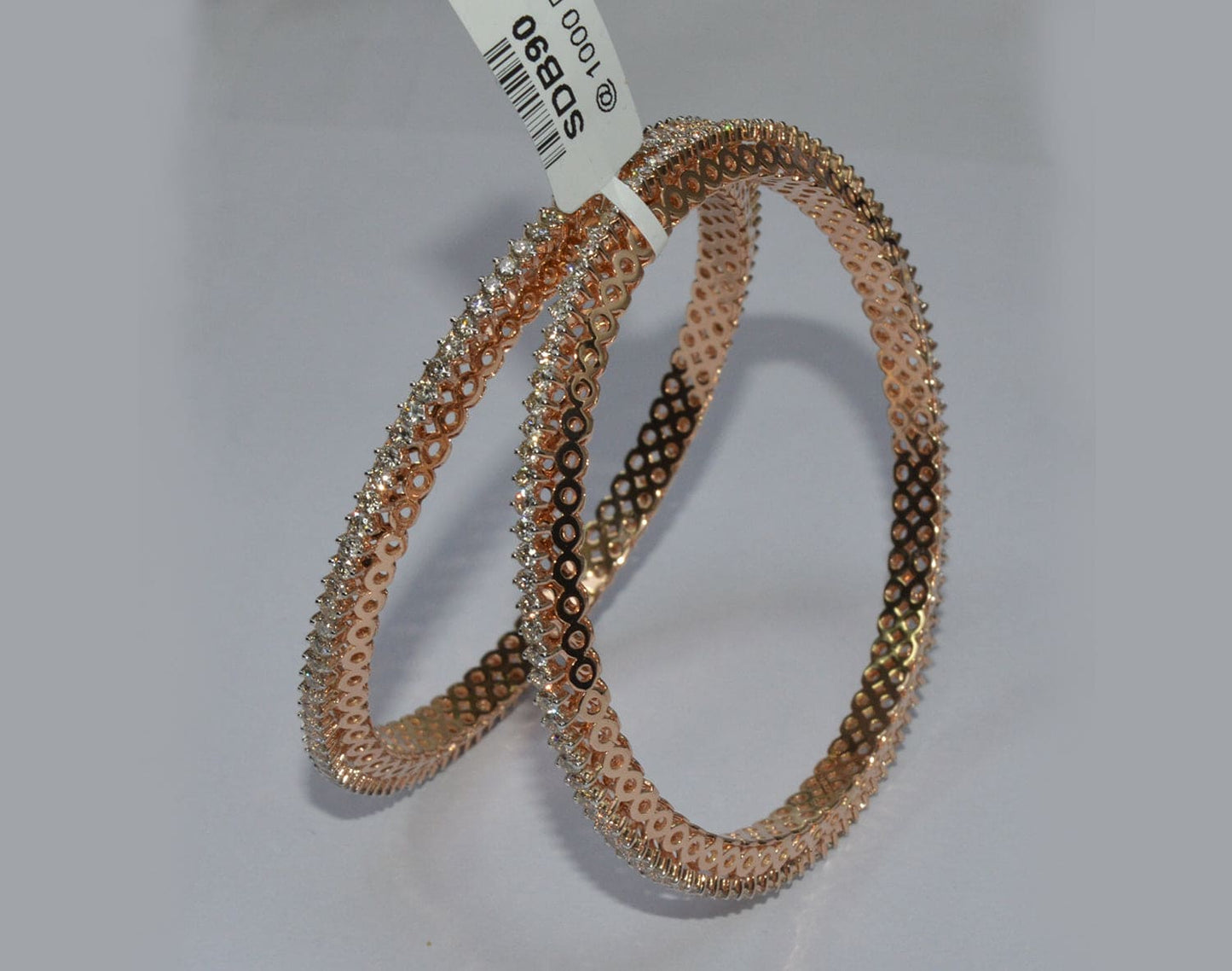18k Rose Gold & Diamond Bangle