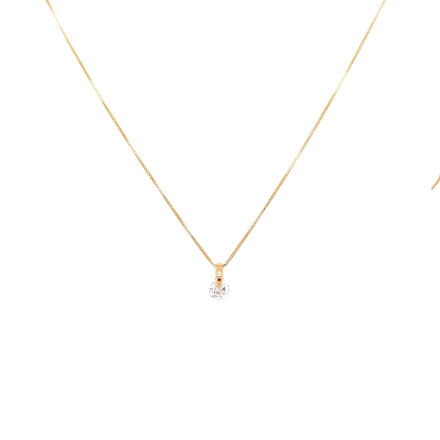 K18 Dainty Soliatire Necklace