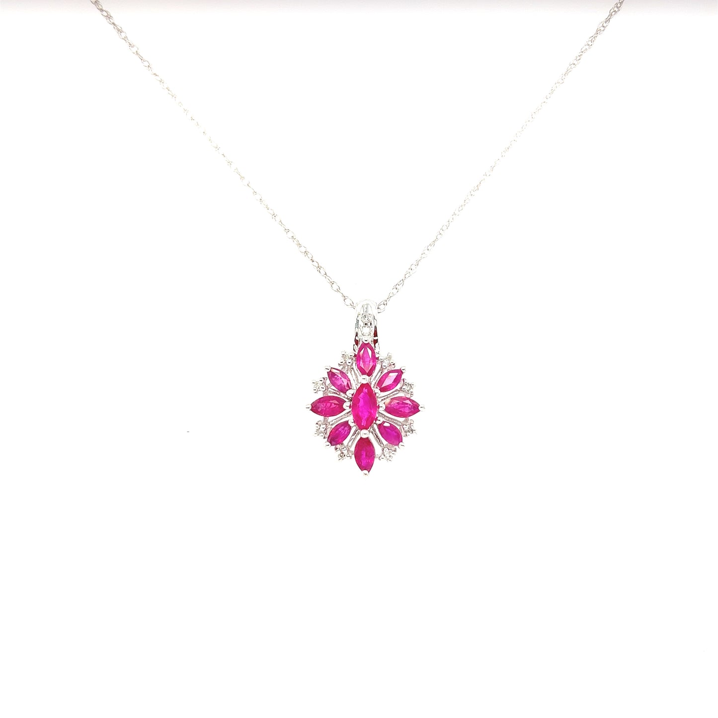 K10 Flattering Floral Ruby Necklace
