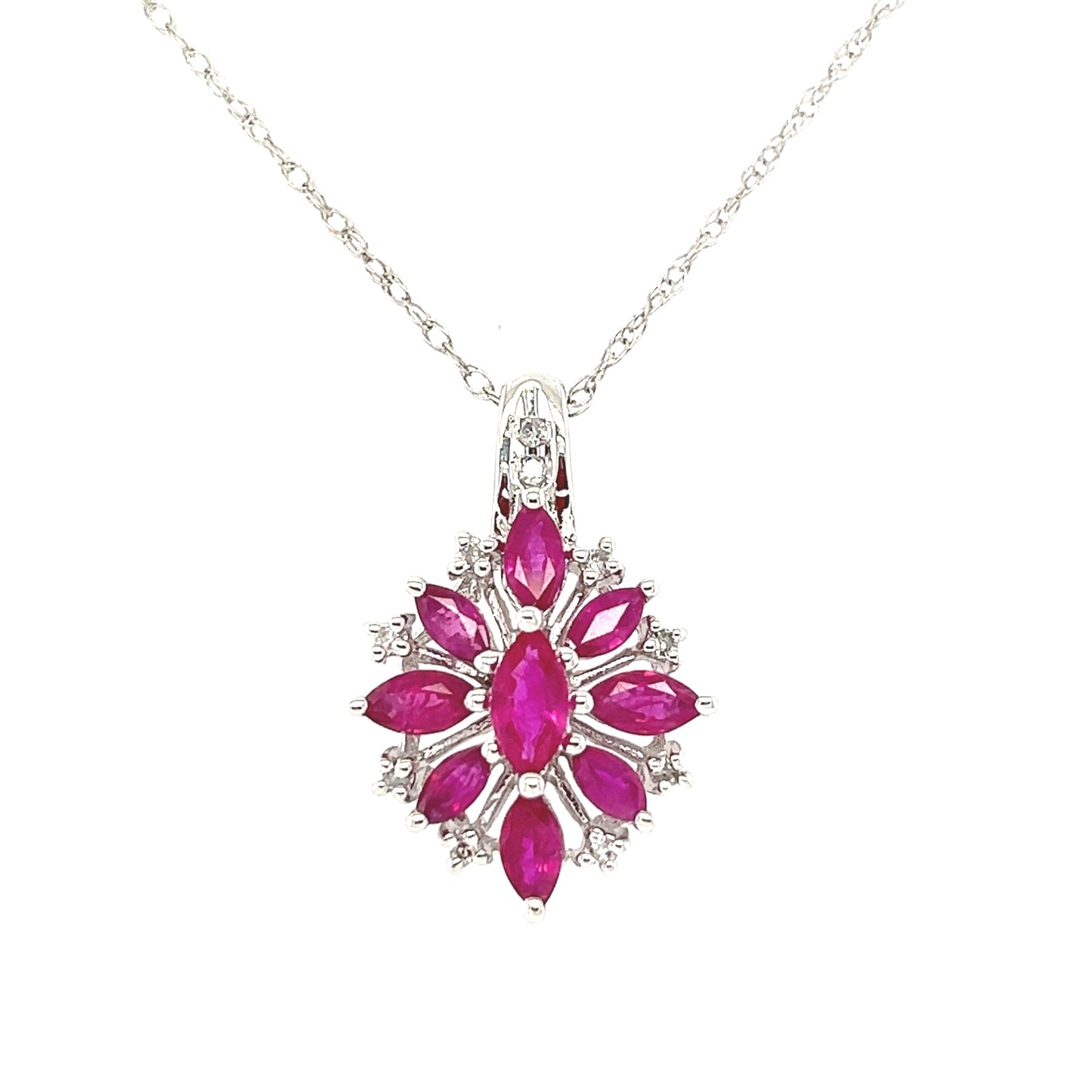 K10 Flattering Floral Ruby Necklace