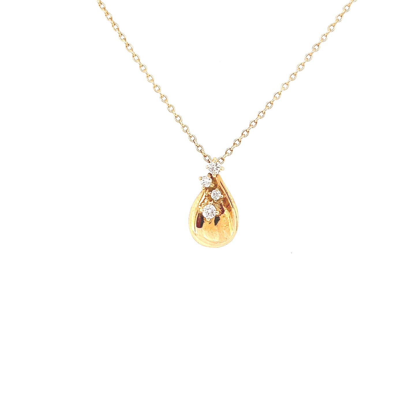 K10 Fine Pear Drop Dia Necklace