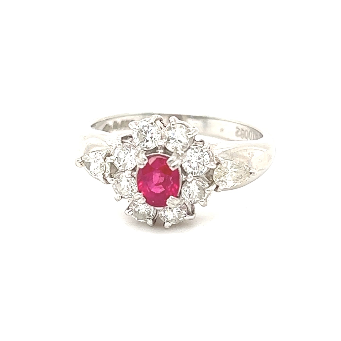 PT850 Platinum ruby ring