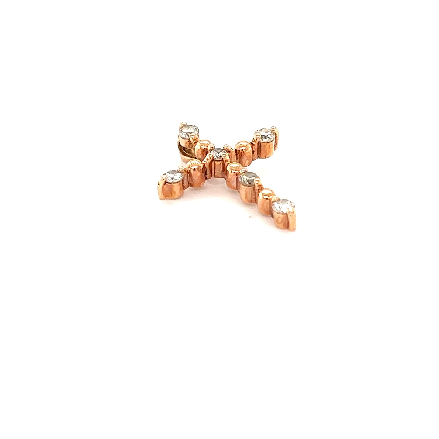 Cross christ Sparkling Rose gold Diamond Pendant
