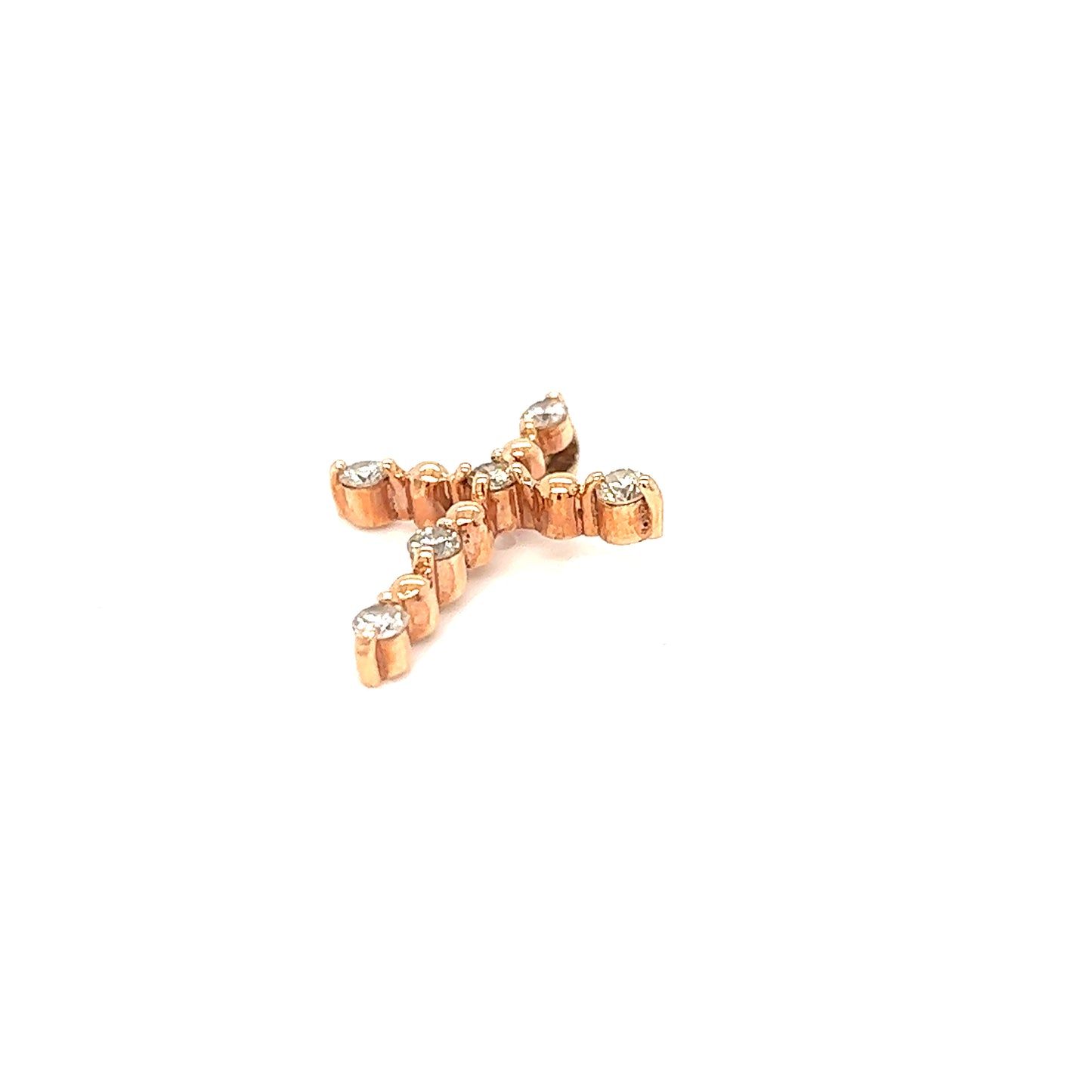 Cross christ Sparkling Rose gold Diamond Pendant