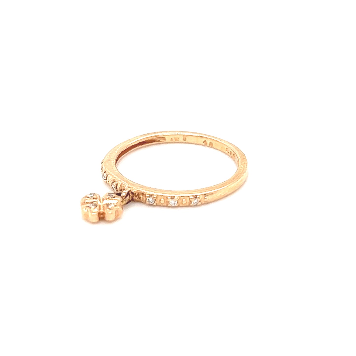 10K Floral Drop Rose Gold Ring