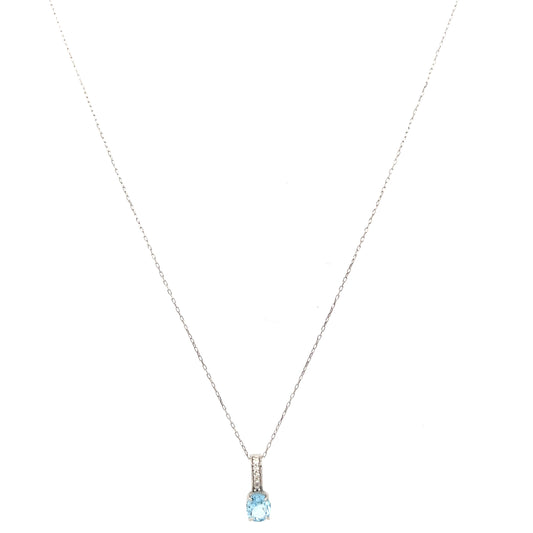 Aquamarine diamond necklace