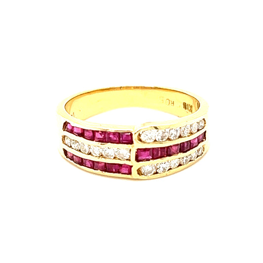 18K Ruby & Diamond Band