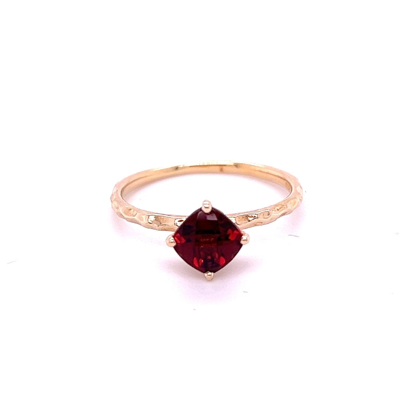 10K Garnet Gemstone Gold Ring