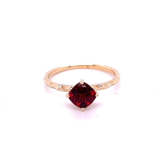 10K Garnet Gemstone Gold Ring