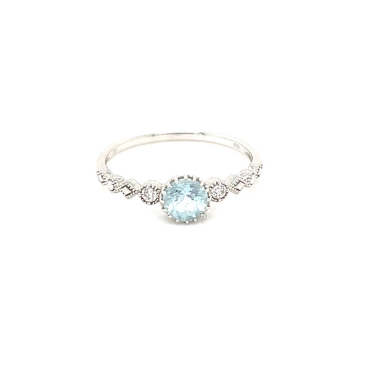 10K Aquamarine Ring