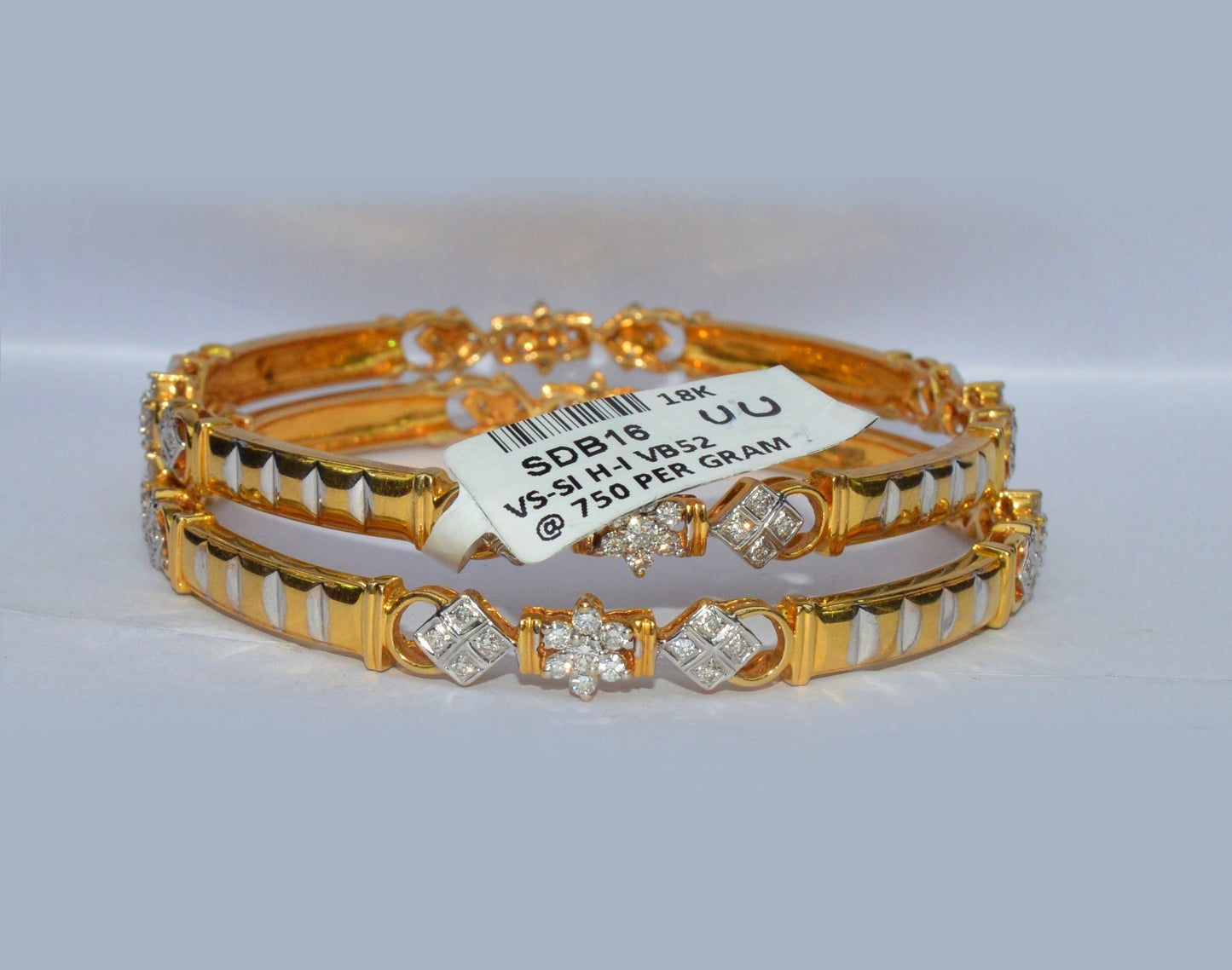 Beatific Yellow Gold Diamond Bangle