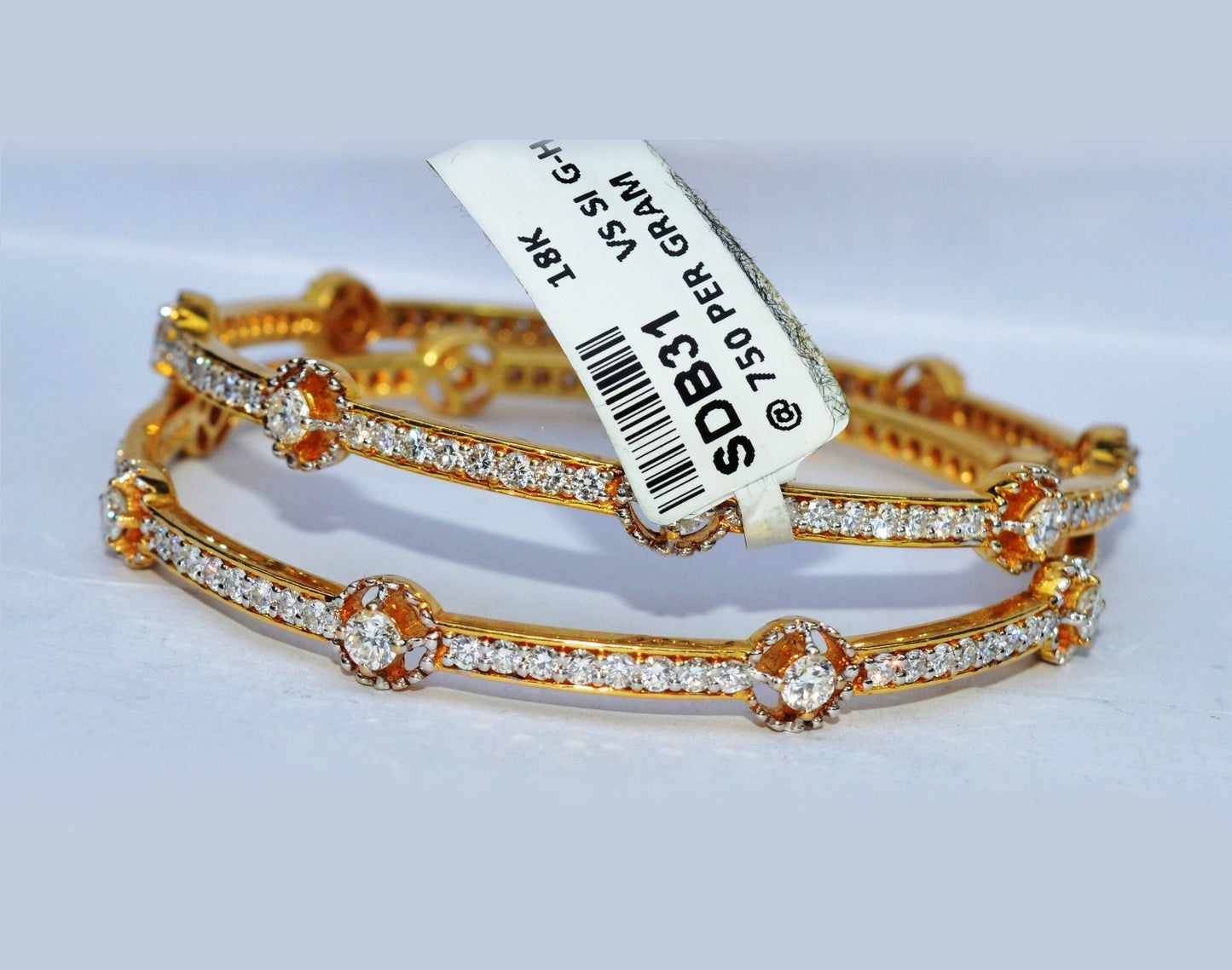 Timeless 18k Gold, Ruby & Diamond Stone Bangle