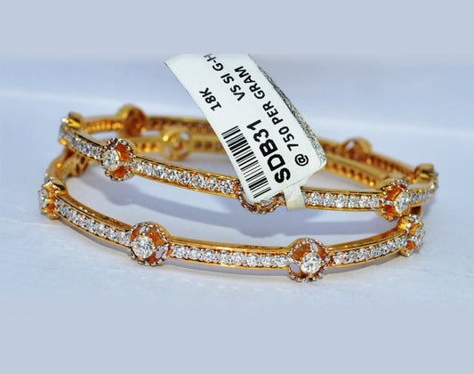 Timeless 18k Gold, Ruby & Diamond Stone Bangle