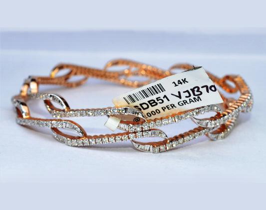 18k Ravishing Rose Gold Diamond Bangle