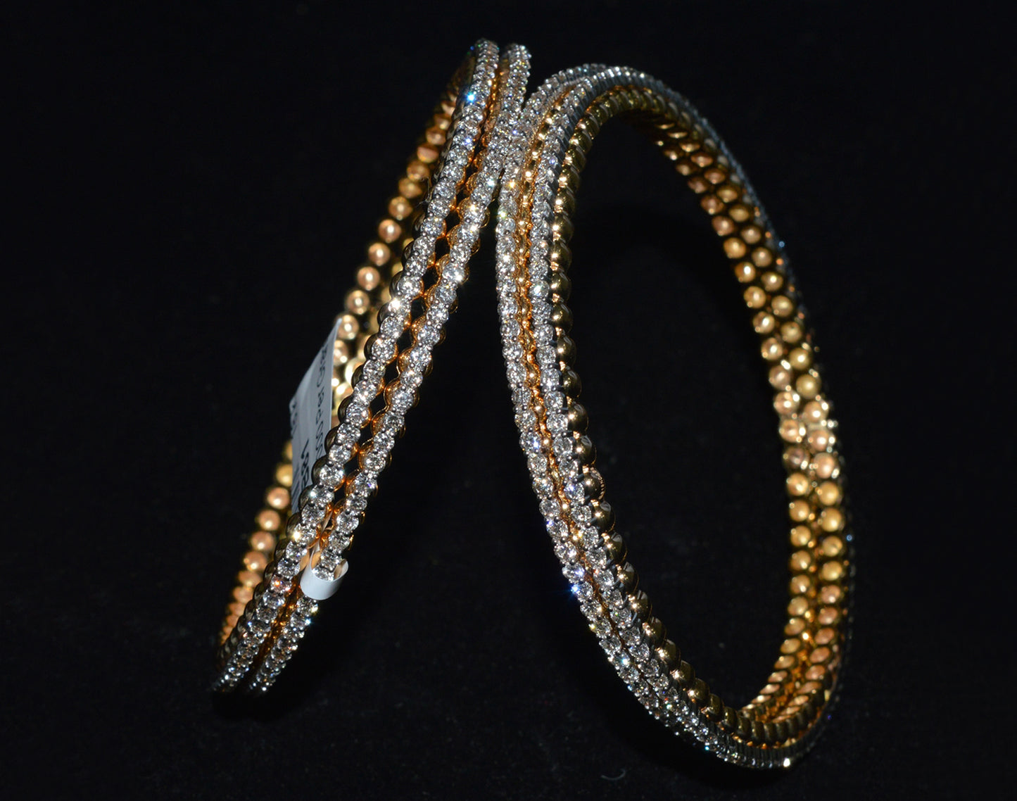 Vintage 18k Rose Gold & Diamond Bangle