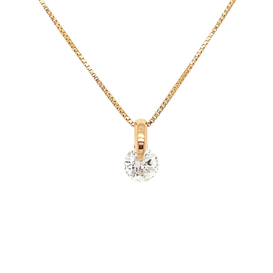 K18 Dainty Soliatire Necklace