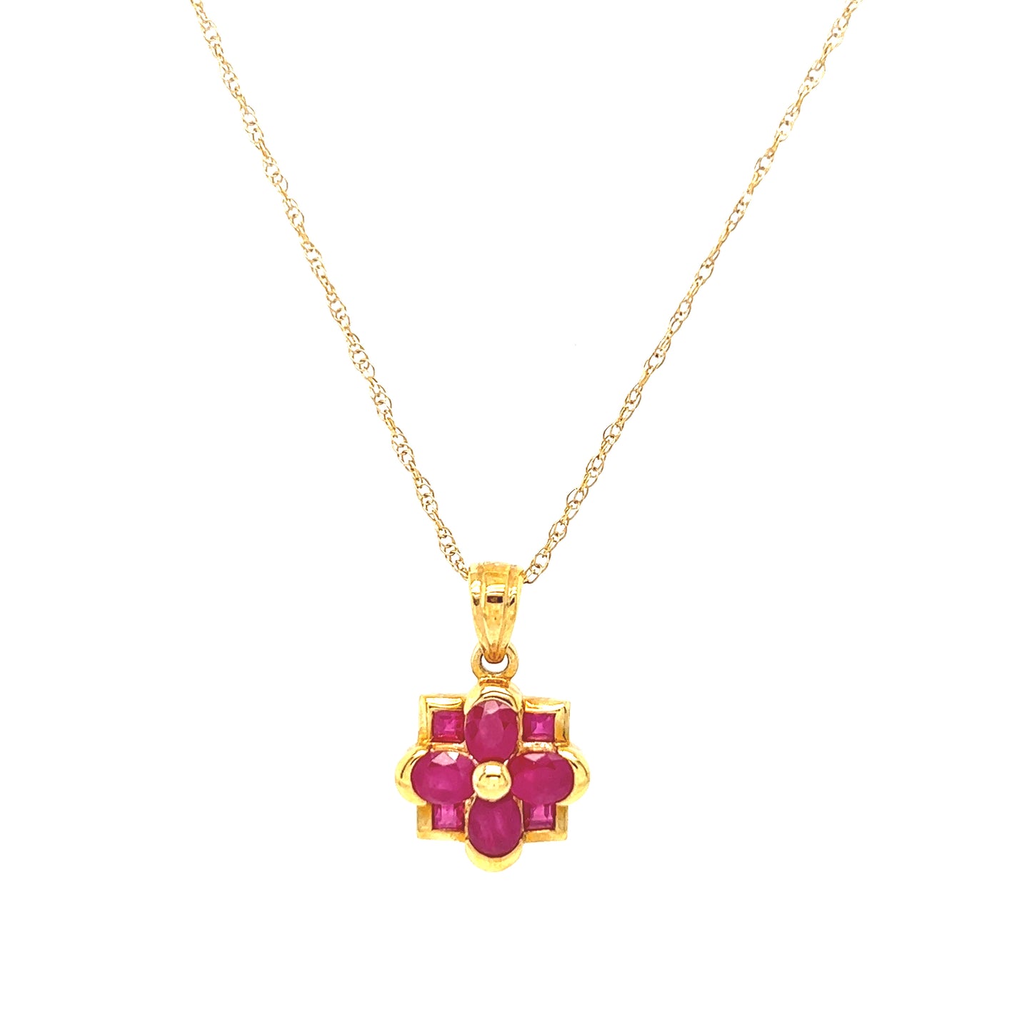 K10 Cluster Ruby Necklace