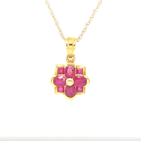 K10 Cluster Ruby Necklace