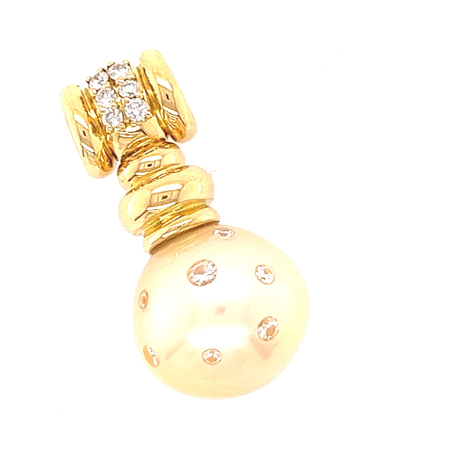 K18 Exotic Dia Studded Pearl Pendant