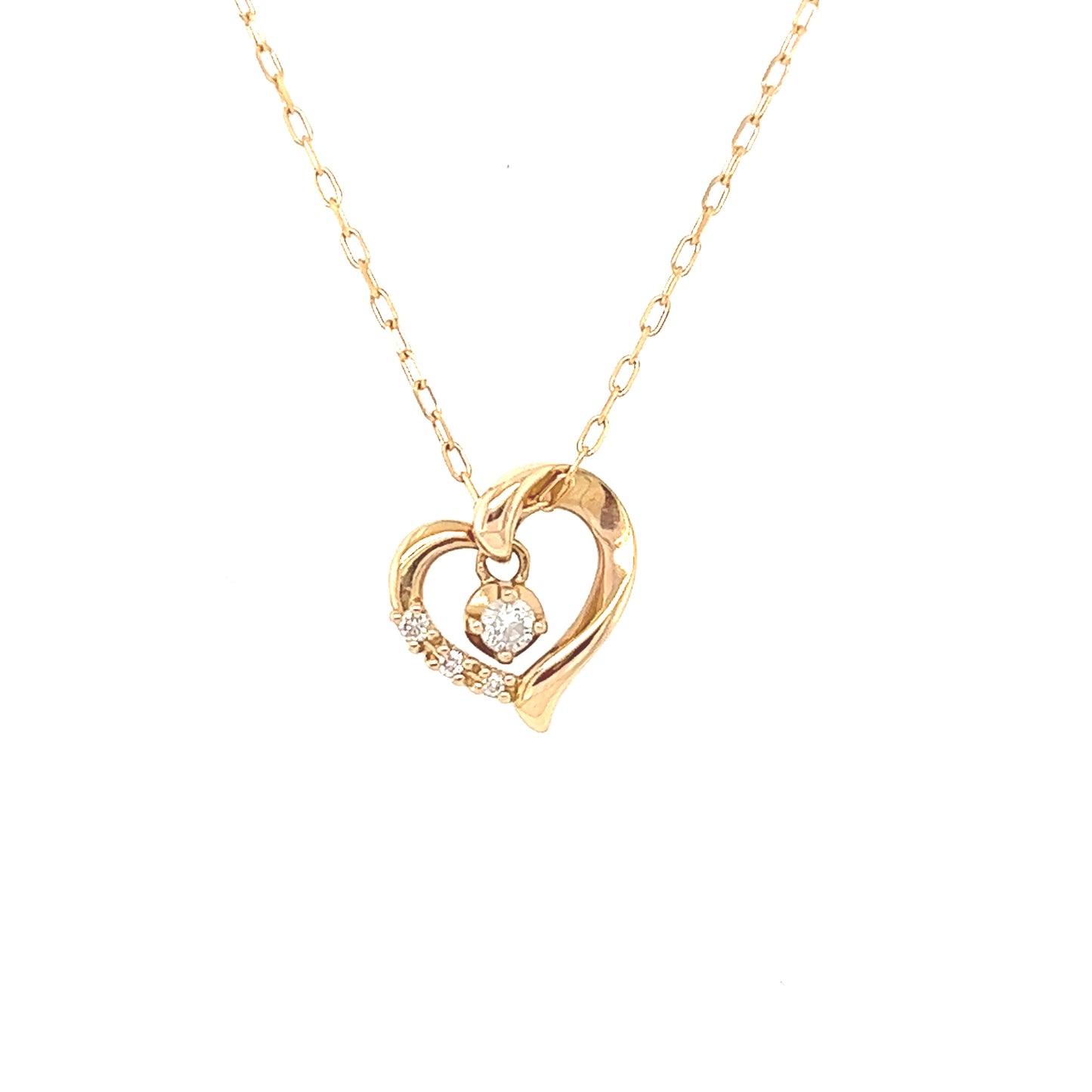 K18 Glittering Heart Necklace