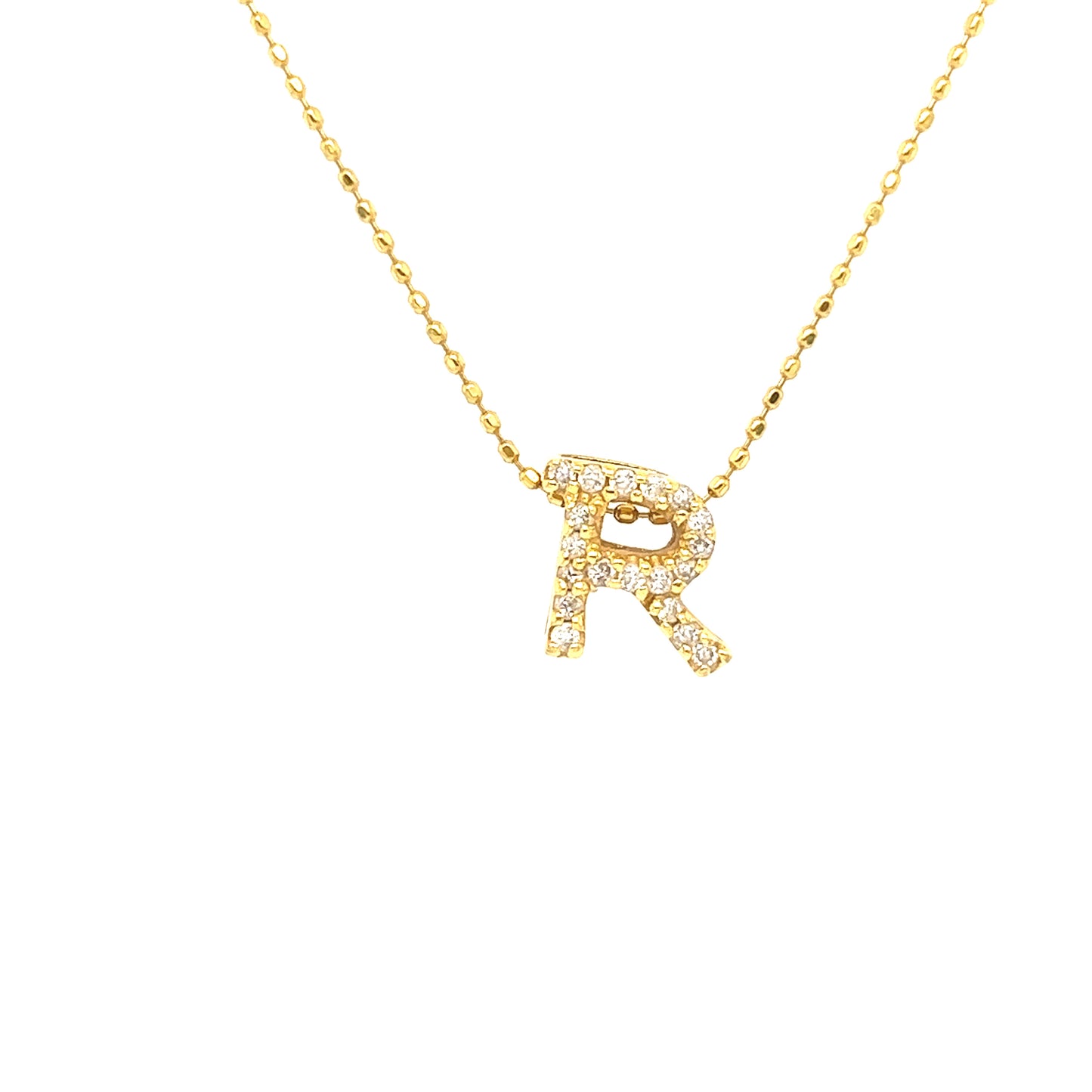K18 Personalised Letter R Necklace