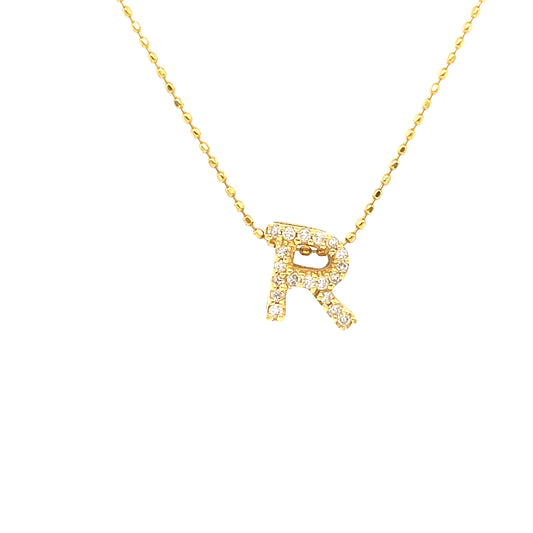 K18 Personalised Letter R Necklace