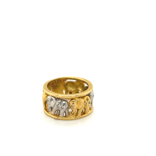 K18/PT900 Fusion Distinctive Elephant Ring