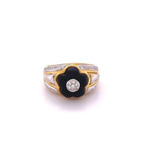 K18 Glamorous Floral Diamond Ring