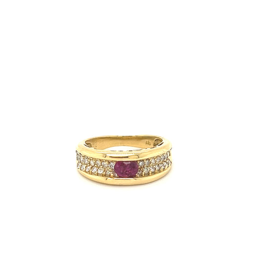 K18 Beautiful Bejewelled Ruby Ring