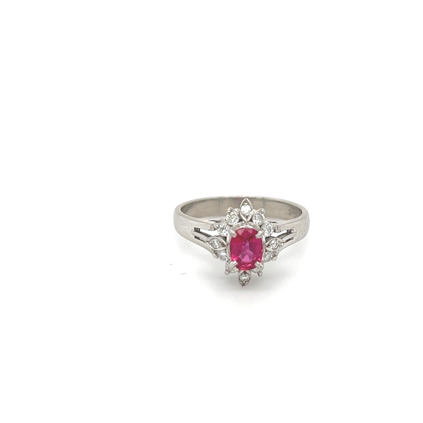 PT900 Charming Ruby Dimond Ring
