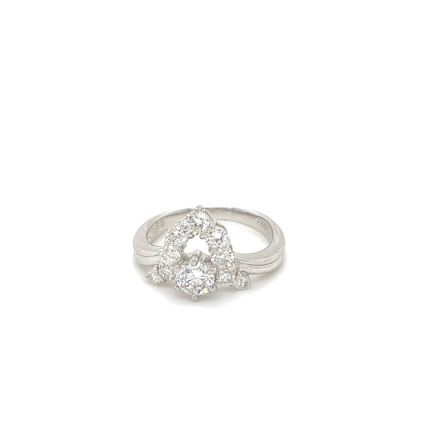 PT900 Fancy Solitaire Diamond Ring
