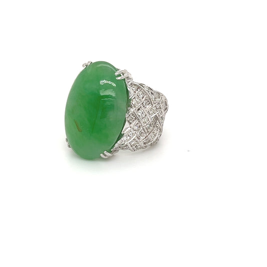 K18 Edgy 15ct Hisui Ring
