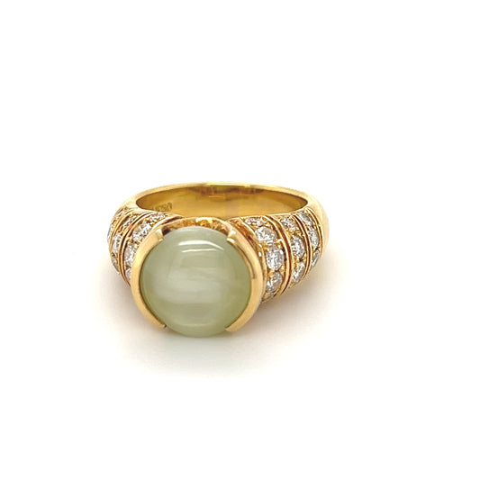 K18 Timeless Catseye Diamond Ring