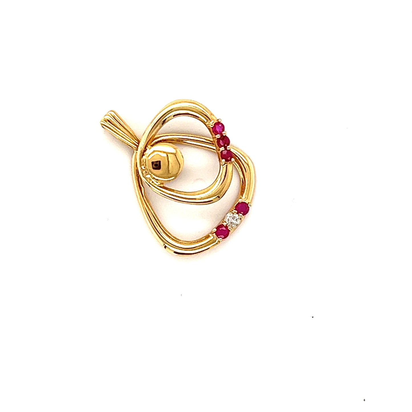 Estate Ruby Diamond Pendant