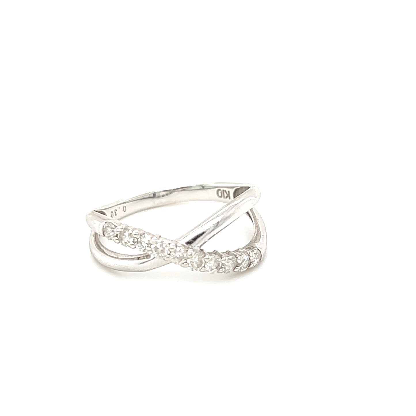 10K Crossover Diamond Ring