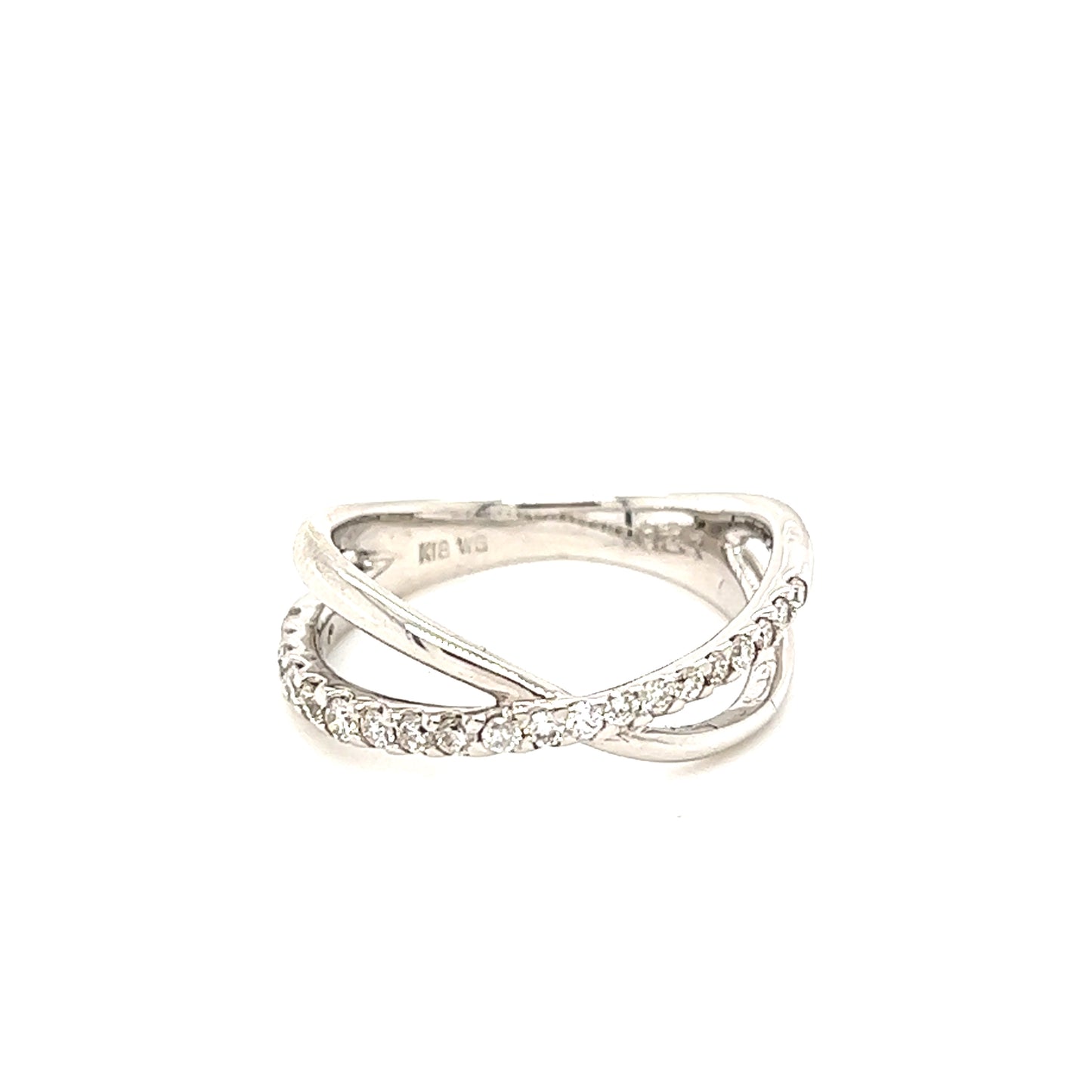 18K Diamond criss cross ring