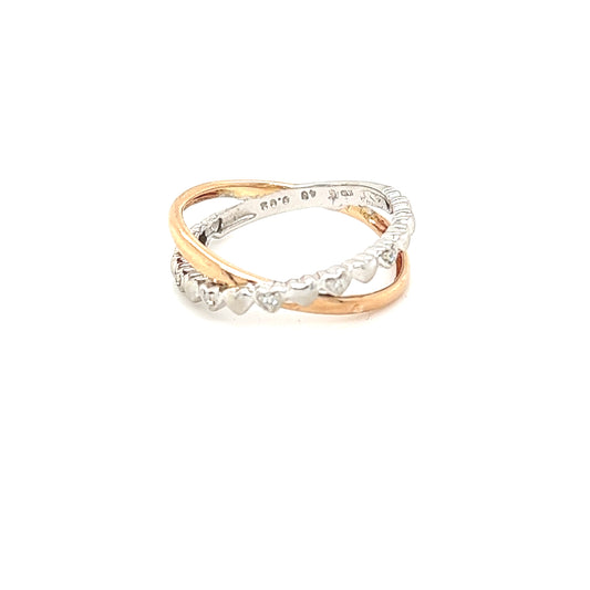 10K Dianty Double Heart Ring